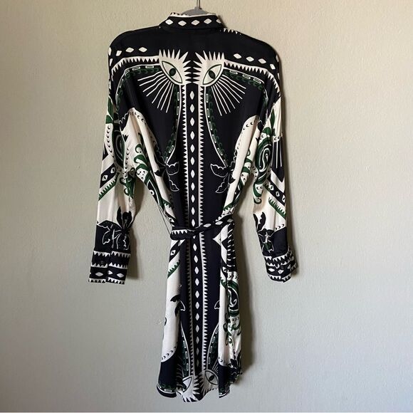 Rare Farm Rio Mystic Scarf Midi Black Shirt Dress Lenzing Wrap Size XS - Picture 12 of 15